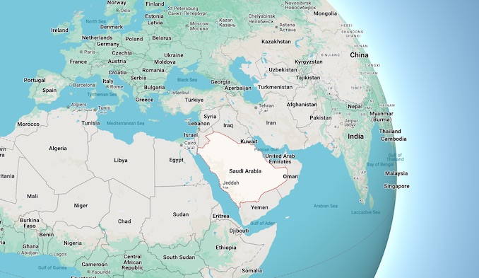 Saudi Arabia (SOURCE: Map data ©2025 Google TMap Mobility, INEGI)