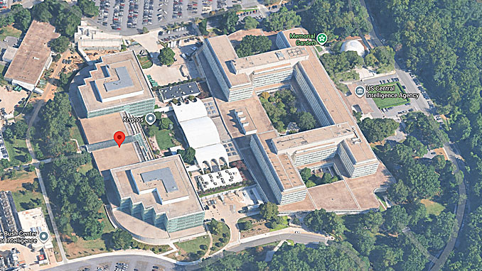 CIA aerial view over McClean, Virginia (SOURCE: Imagery ©2026 Vexcel Imagin US, Inc., Imagery ©2026 Airbus, Maxar Technologies, Vexcel Imaging, US, Inc. Map data ©2026 Google)